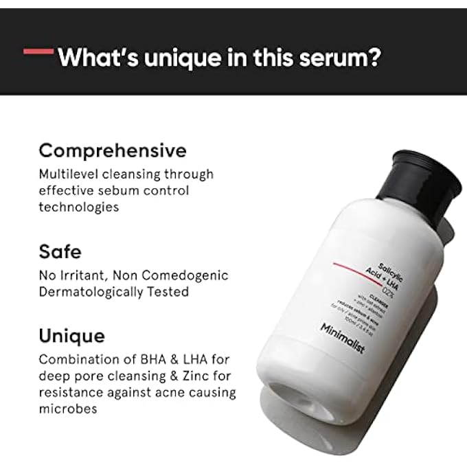 MINIMALIST 2% SALICYLIC ACID FACE WASH FOR OILY, ACNE PRONE SKIN (100 ML) | SULPHATE FREE, ANTI ACNE FACE CLEANSER WITH LHA & ZINC FOR MEN & WOMEN - Image 2